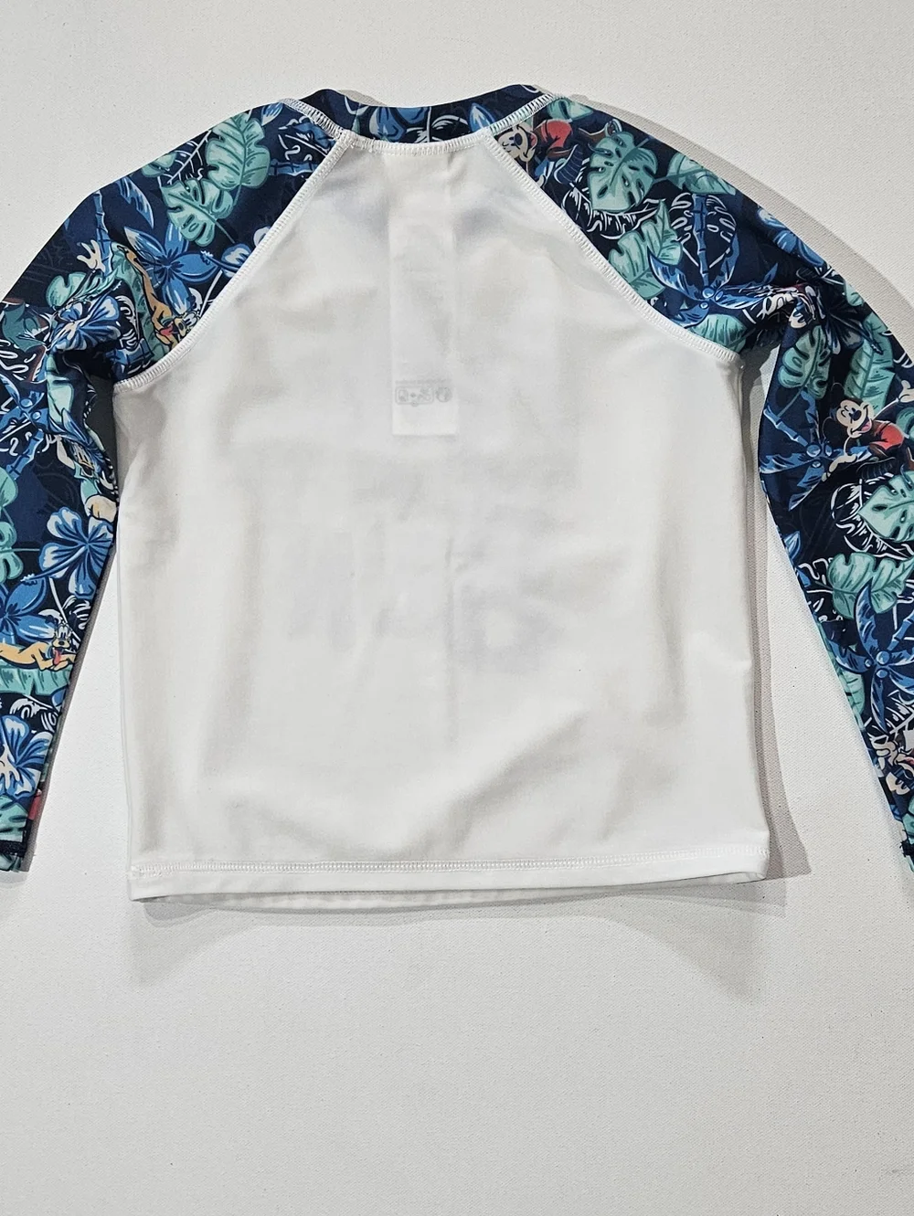 Disney Kids Shirt Boys Size‎ 4 White Green Blue Tropical Mickey Mouse Graphic